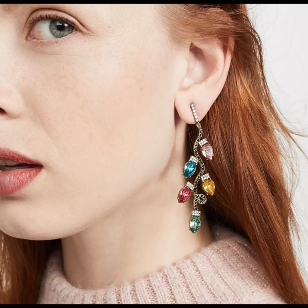 Colorful Christmas String Light Drop Earrings